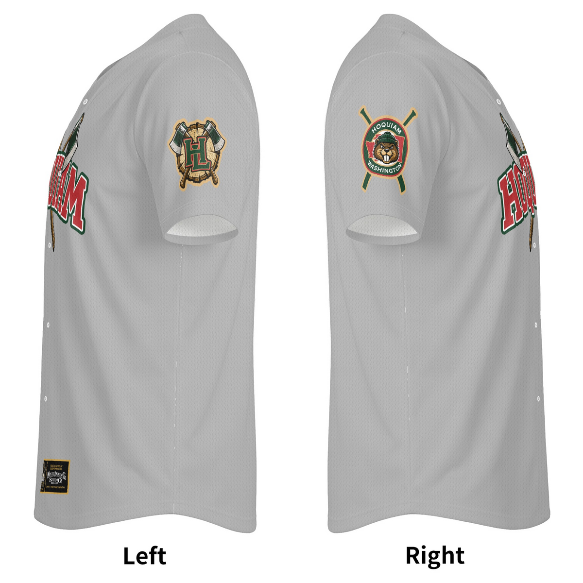 Ninth Inning Studio Hoquiam Loggers Road Grey Baseball Jersey