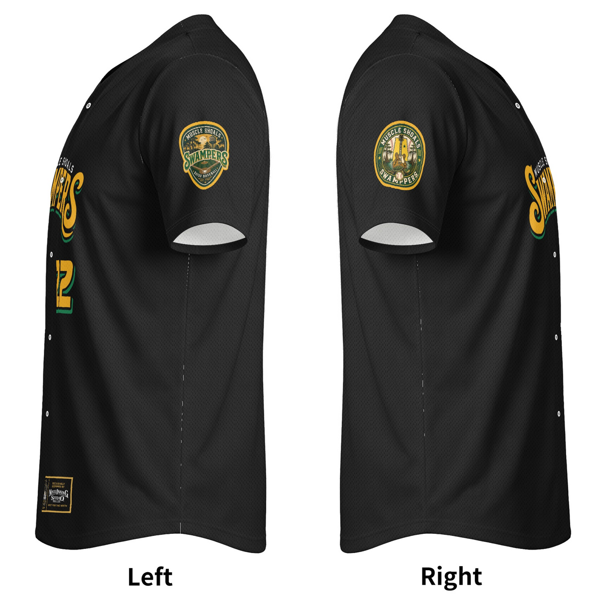 Muscle Shoals Swampers Black Alternate Baseball Jersey