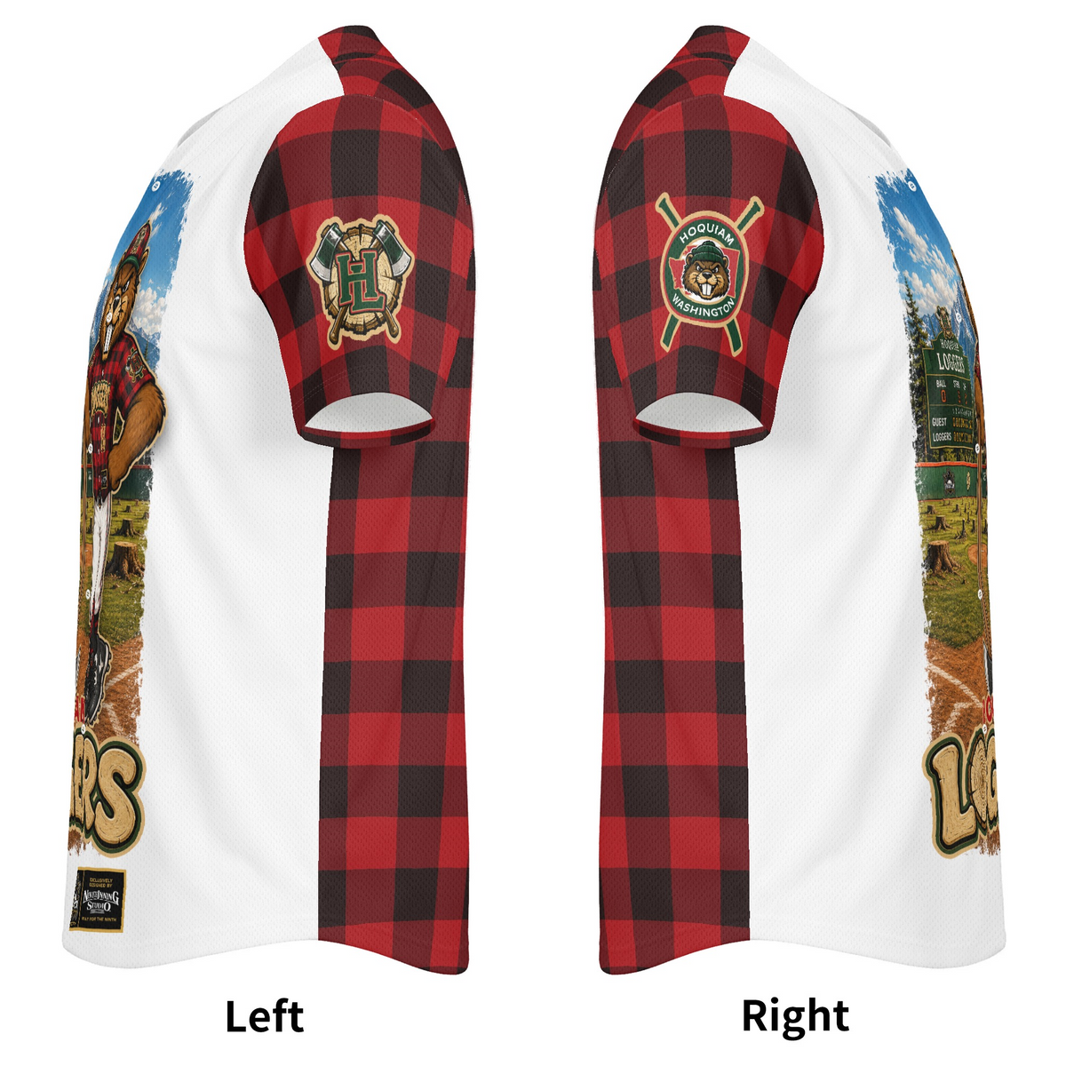 Ninth Inning Studio Hoquiam Loggers Mascot Baseball Jersey