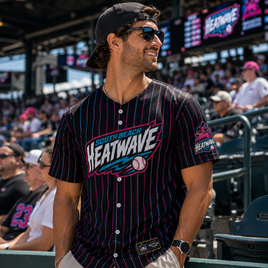 Ninth Inning Studio South Beach Pinstripes Alternate Baseball Jersey