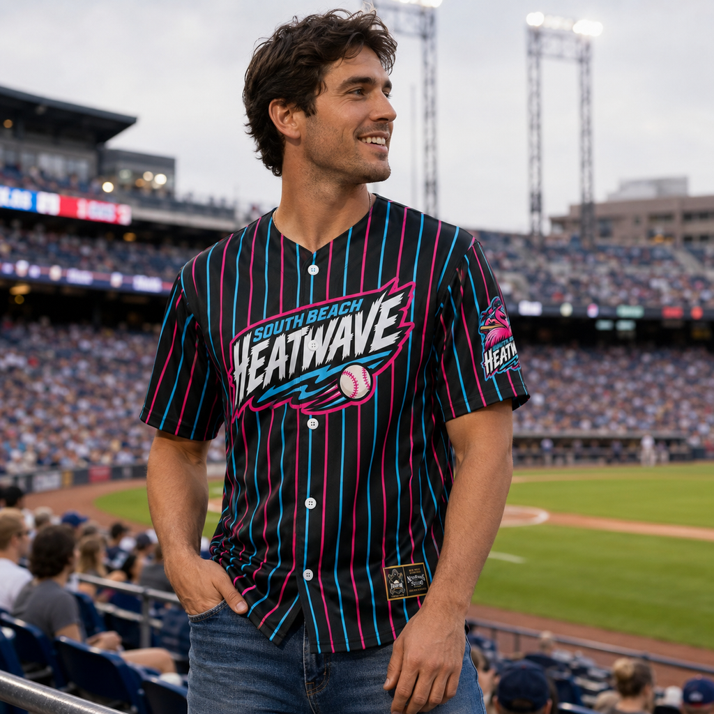 Ninth Inning Studio South Beach Pinstripes Alternate Baseball Jersey