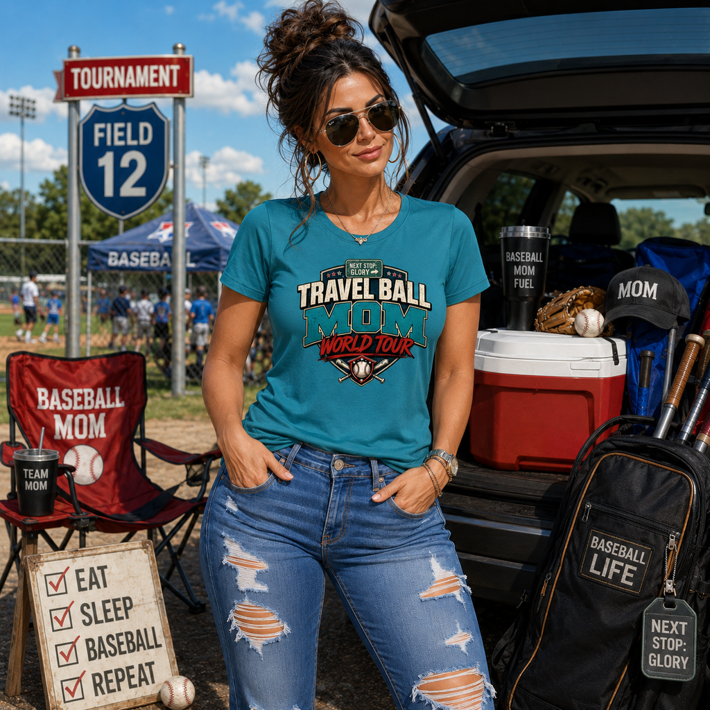 Travel Ball Mom World Tour Women's Crewneck Tee