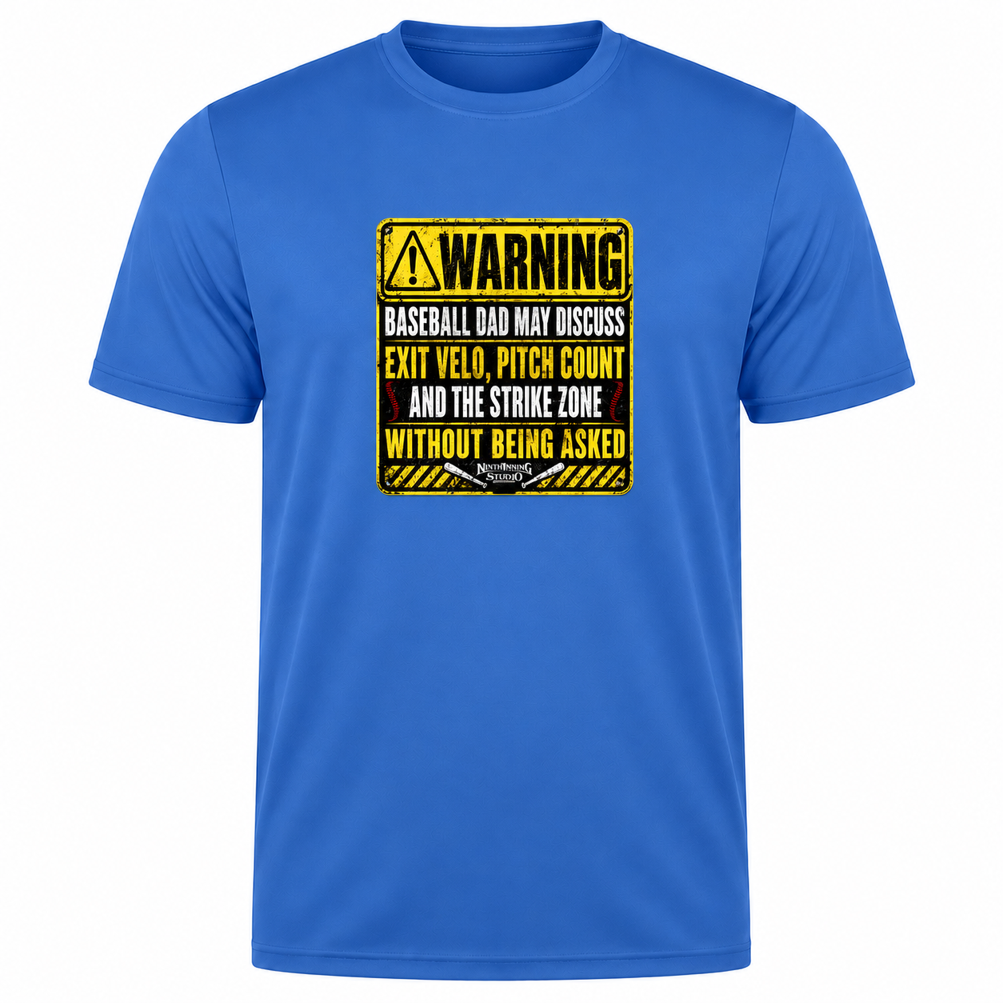 Ninth Inning Studio Warning: Baseball Dad Men’s Milk-Silk Stretch Tee