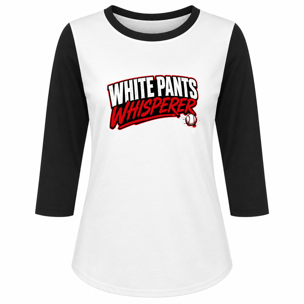 Ninth Inning Studio White Pants Whisperer Women's 1/2 Sleeve Tee-Red/Blonde