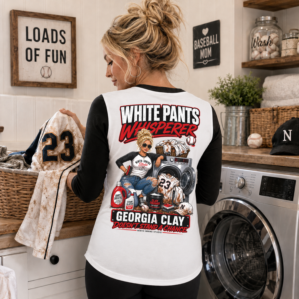 Ninth Inning Studio White Pants Whisperer Women's 1/2 Sleeve Tee-Red/Blonde
