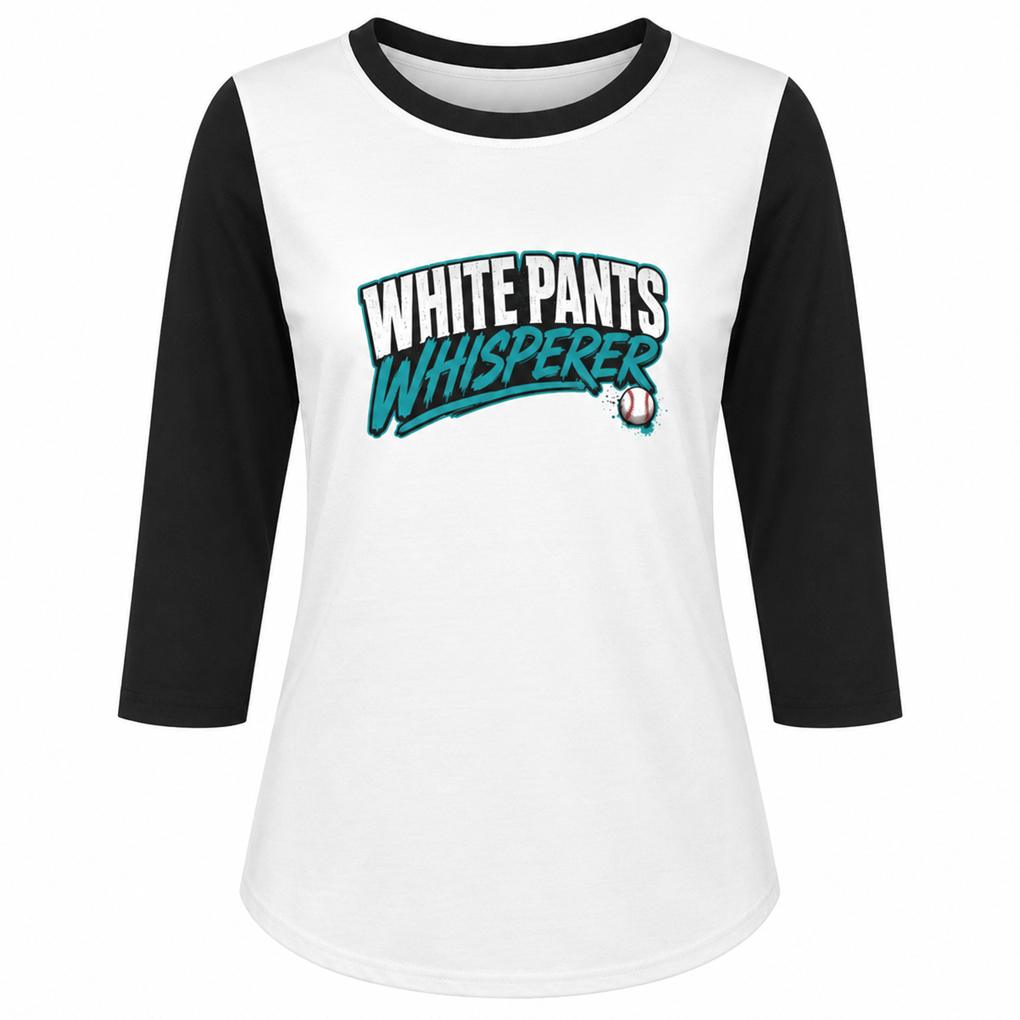 Ninth Inning Studio White Pants Whisperer Women's 1/2 Sleeve Tee-Teal/Brunette