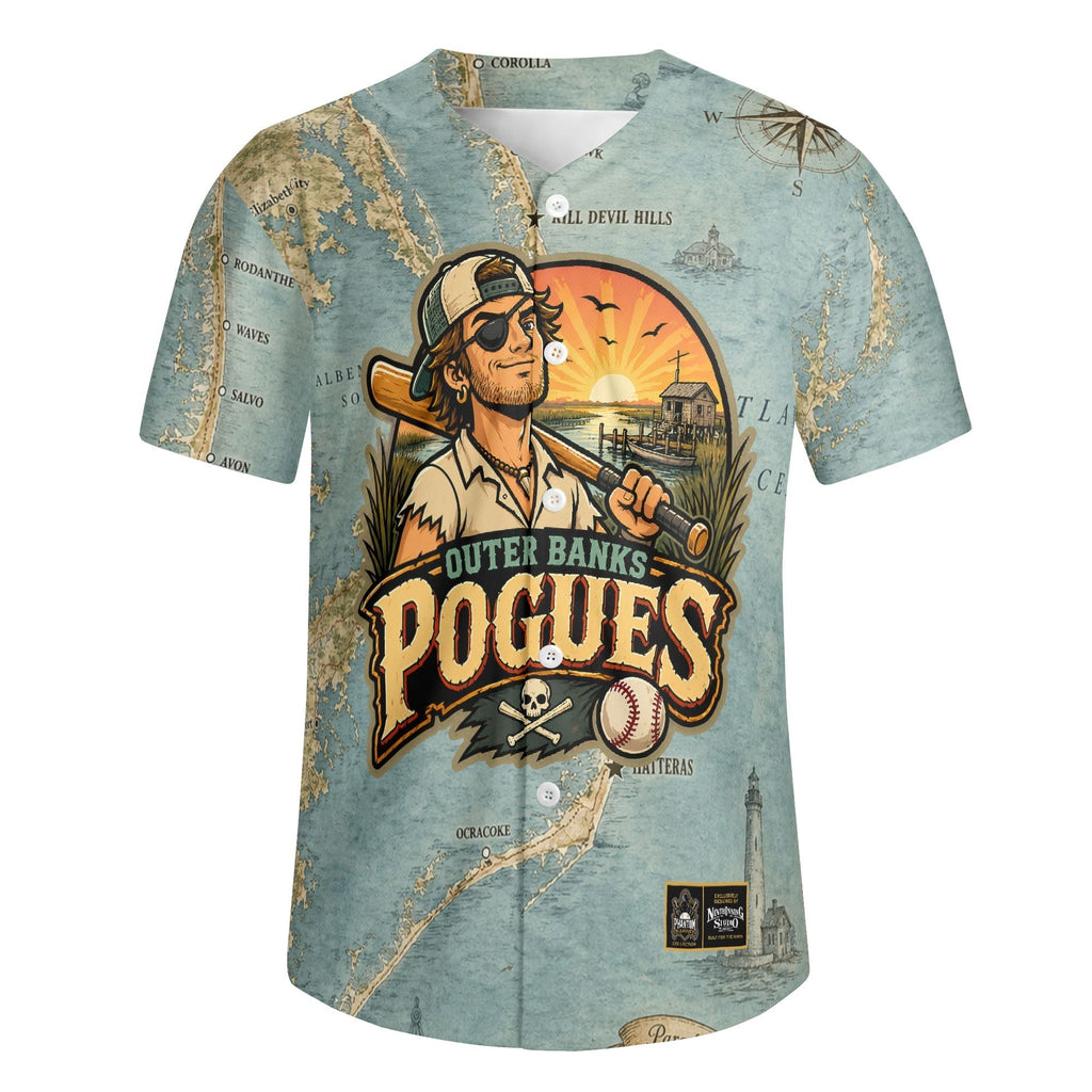 Ninth Inning Studio Outer Banks Pogues Mascot Logo Baseball Jersey