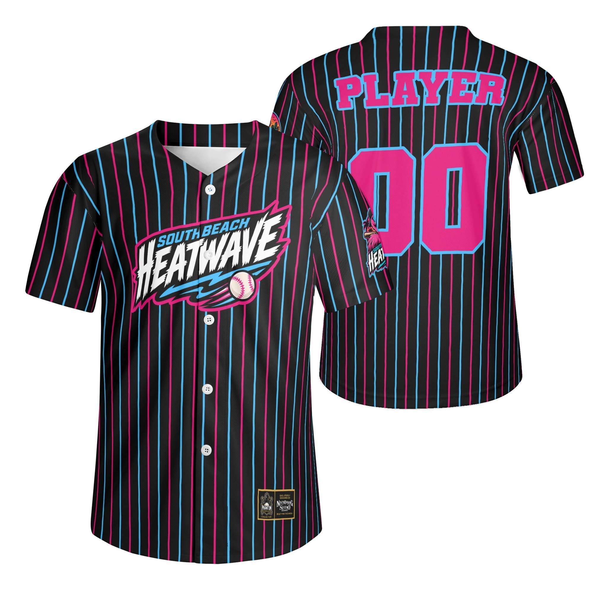 Ninth Inning Studio South Beach Pinstripes Alternate Baseball Jersey