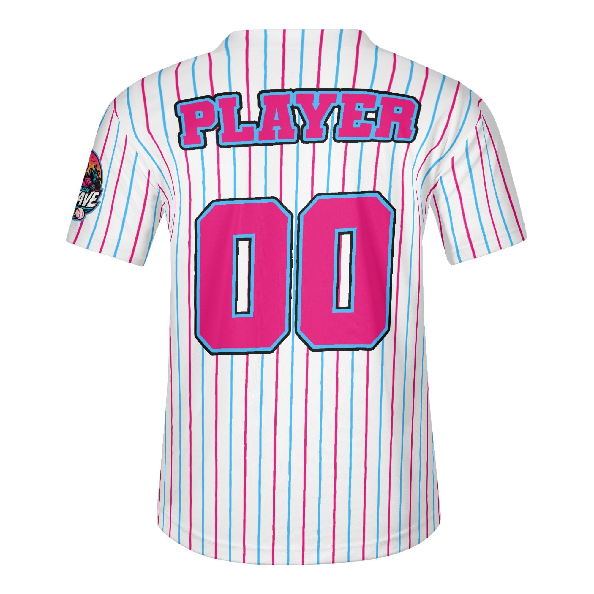 Ninth Inning Studio South Beach Heatwave Pinstripes Home Baseball Jersey