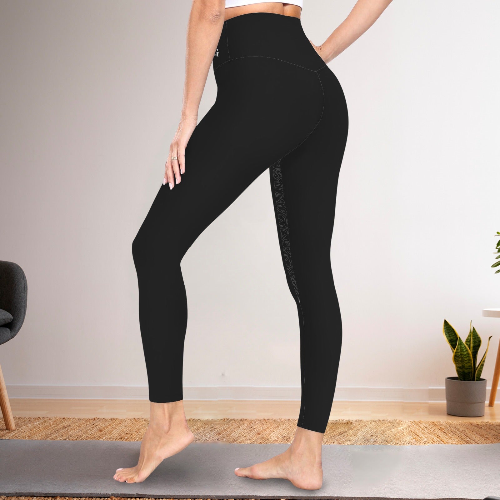 Ninth Inning Studio Women's High-Waist Leggings-Black