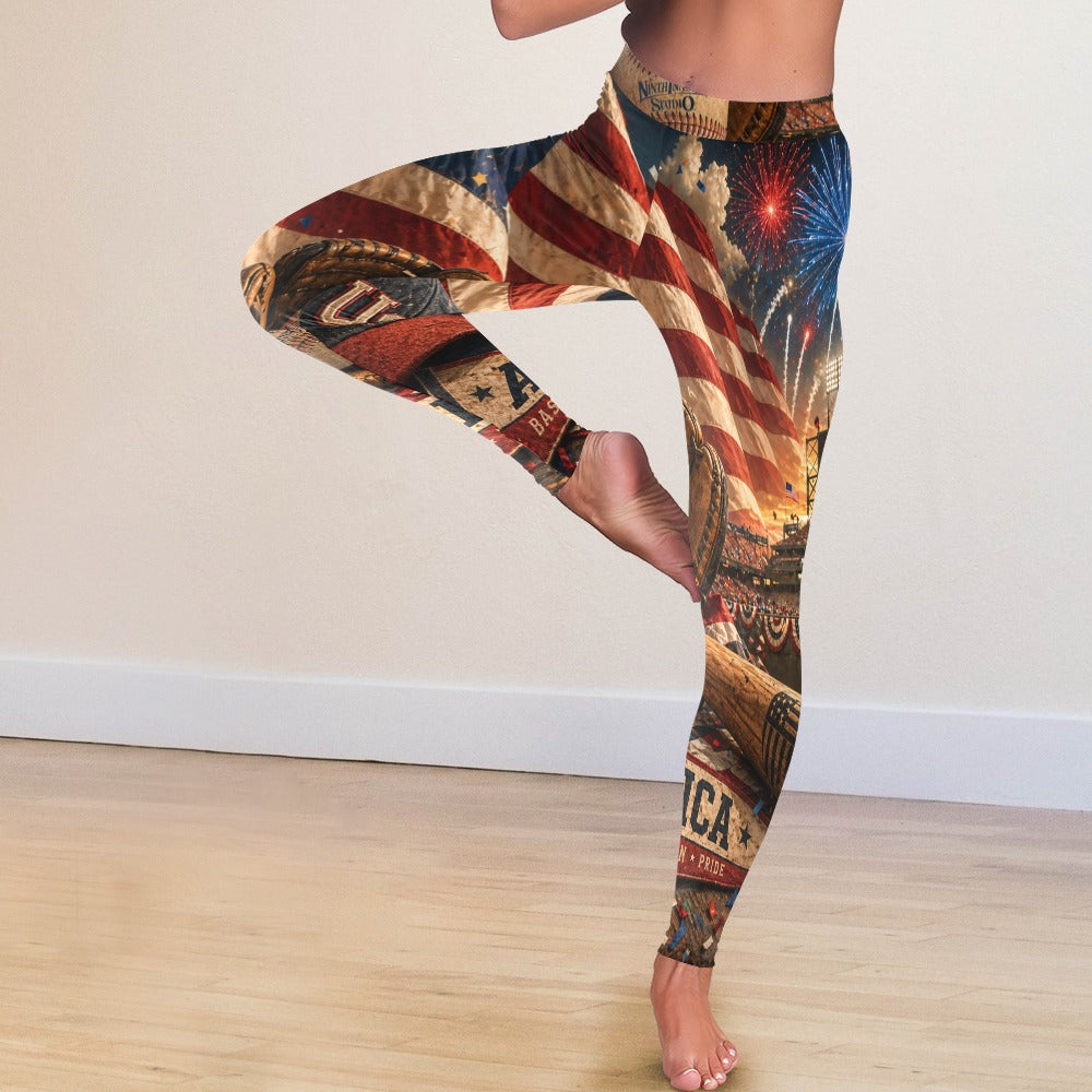 Ninth Inning Studio Women's Baseball Pride Low-Rise Leggings