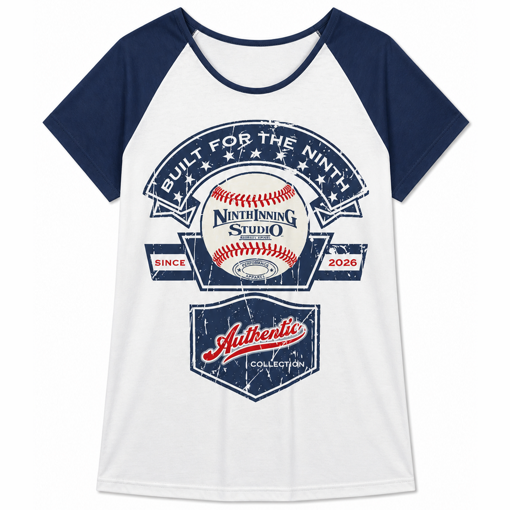 Ninth Inning Studio Built for the Ninth Women's Round Neck Raglan Sleeve Tee