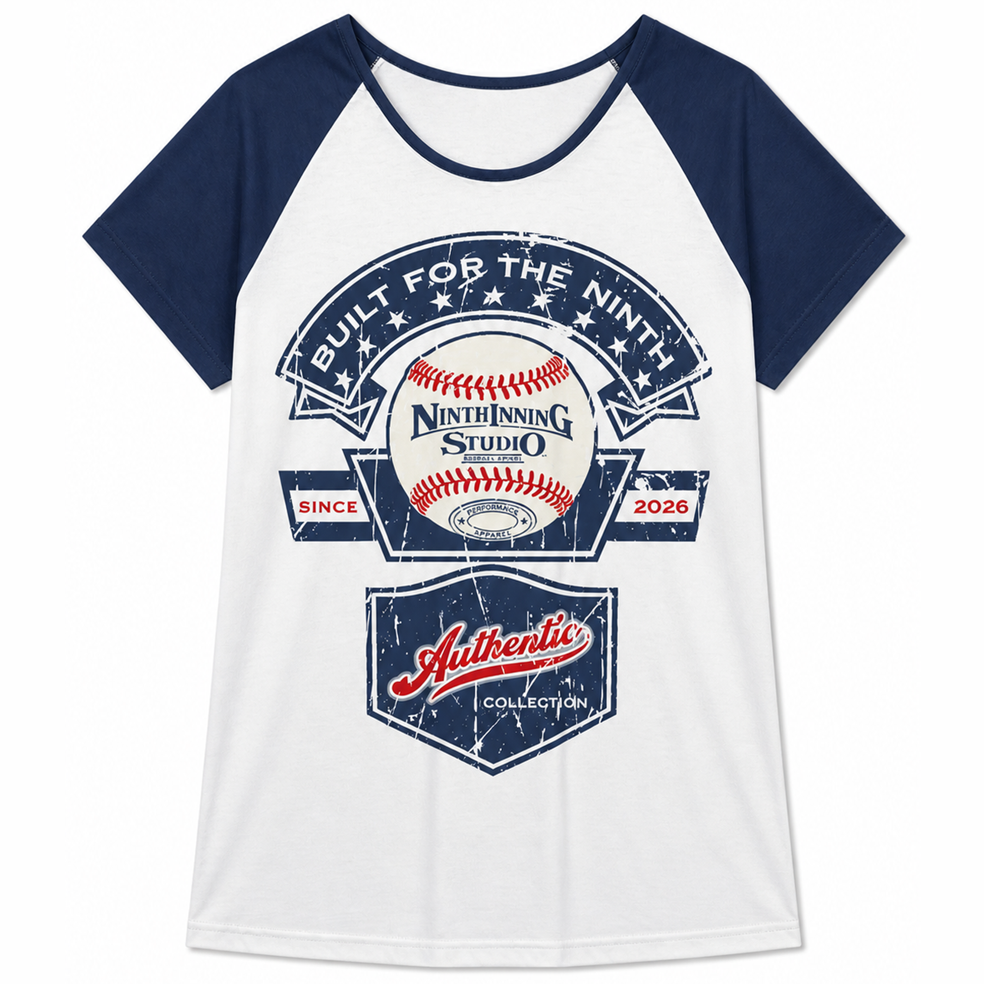 Ninth Inning Studio Built for the Ninth Women's Round Neck Raglan Sleeve Tee
