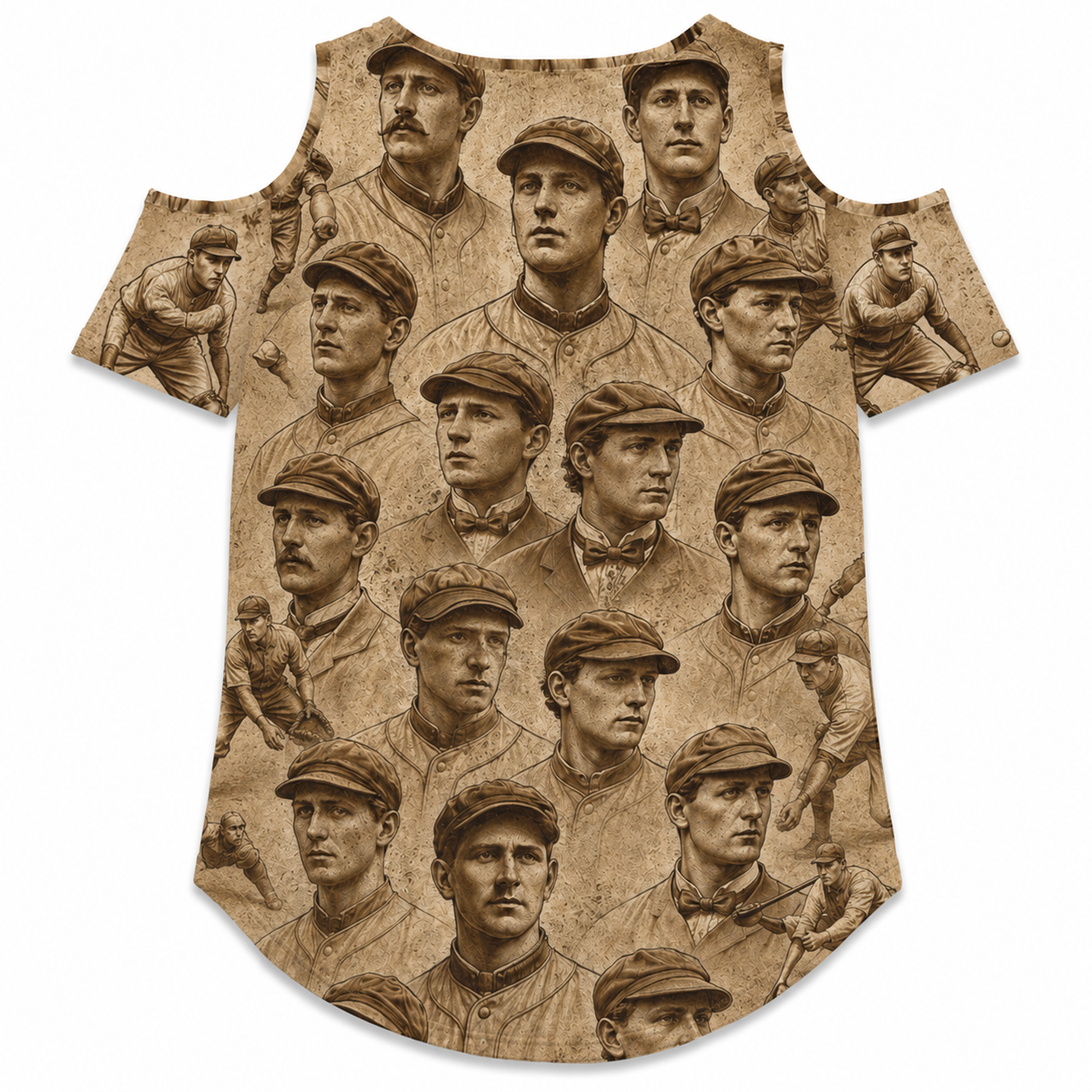 Ninth Inning Studio Vintage Players Women's Cold-Shoulder Tee