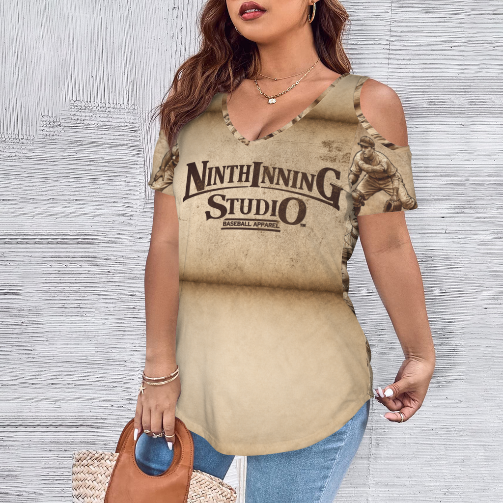 Ninth Inning Studio Vintage Players Women's Cold-Shoulder Tee