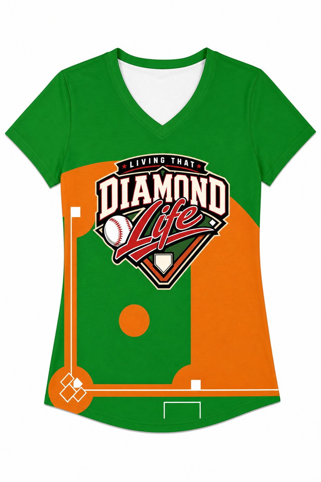 Ninth Inning Studio Diamond Life Women's V-Neck Tee