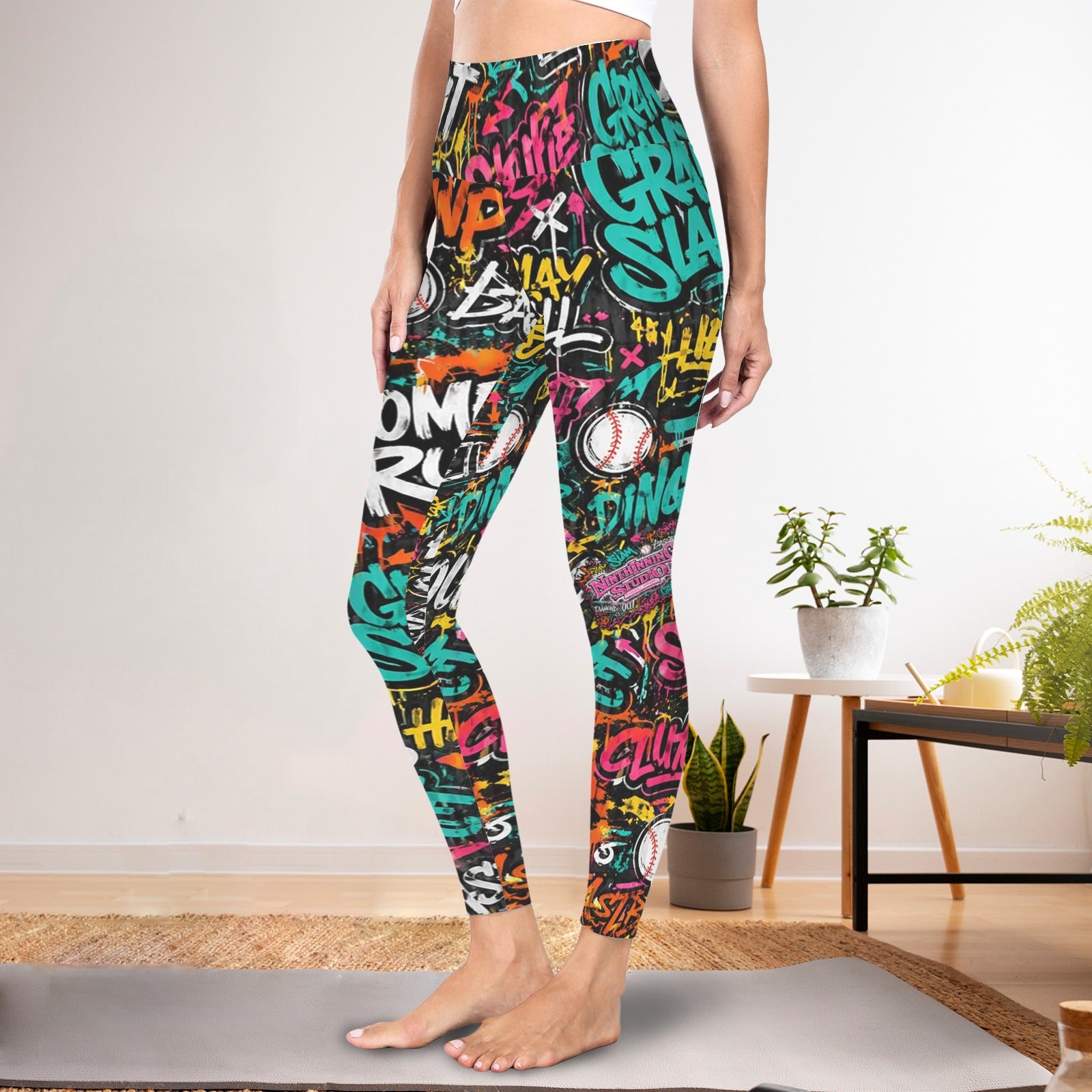 Ninth Inning Studio Graffiti High Waist Women's Leggings