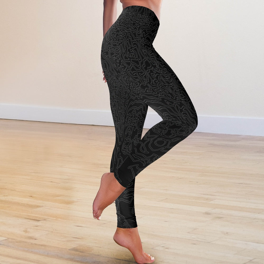Ninth Inning Studio Women's Low-rise Leggings-Black/Charcoal