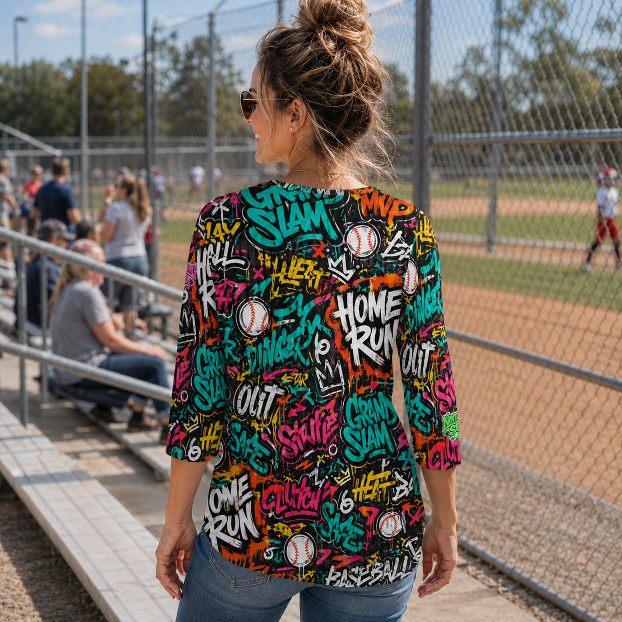 Ninth Inning Studio Graffiti Women's Half-Sleeve Tee