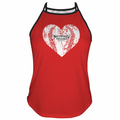 Ninth Inning Studio Built for the Ninth Distressed Heart Attitude Tank-Red/Black
