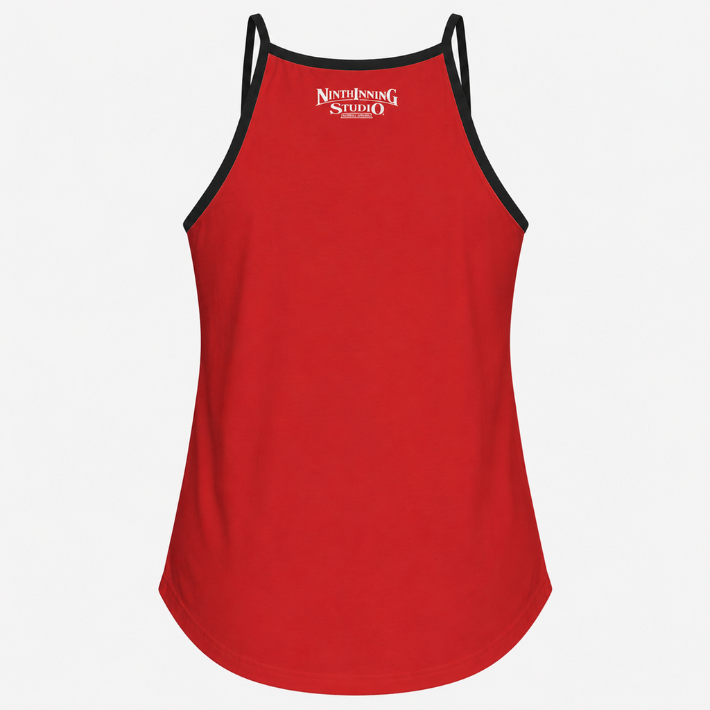 Ninth Inning Studio Built for the Ninth Distressed Heart Attitude Tank-Red/Black