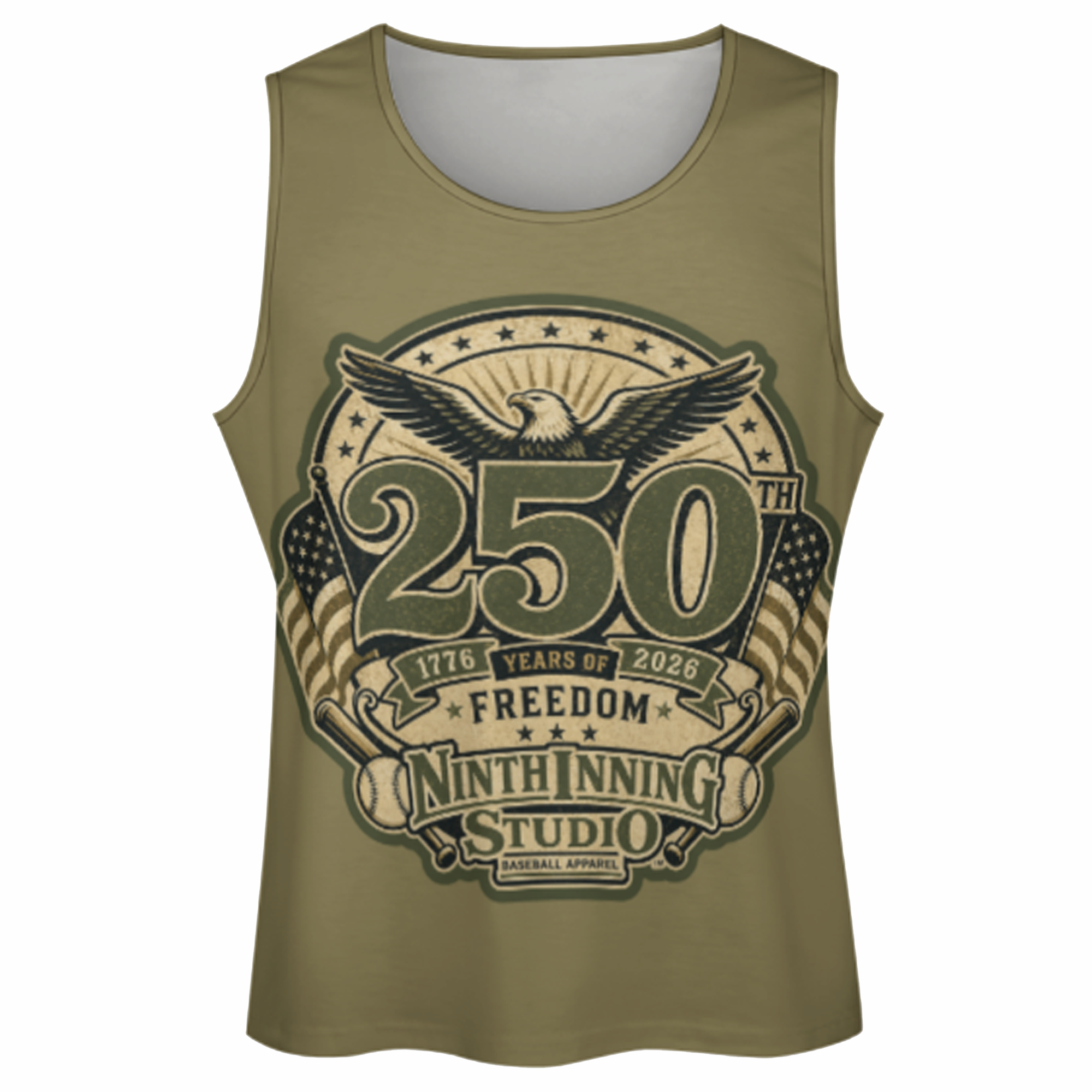 Ninth Inning Studio 250th Anniversary Men's Tank - Olive