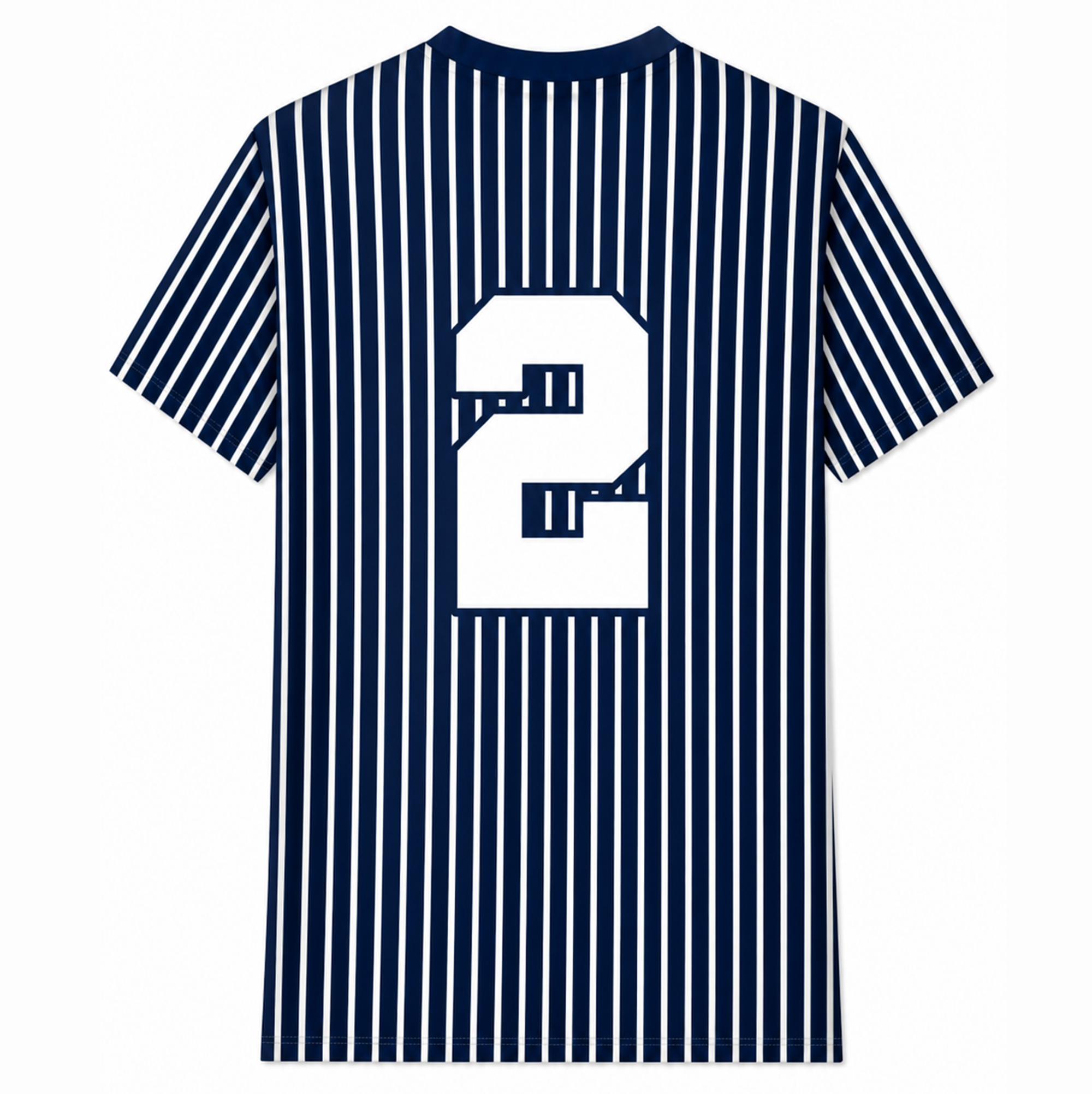 Ninth Inning Studio Logo Men's Premium Performance Tee - Navy/White Pinstripes