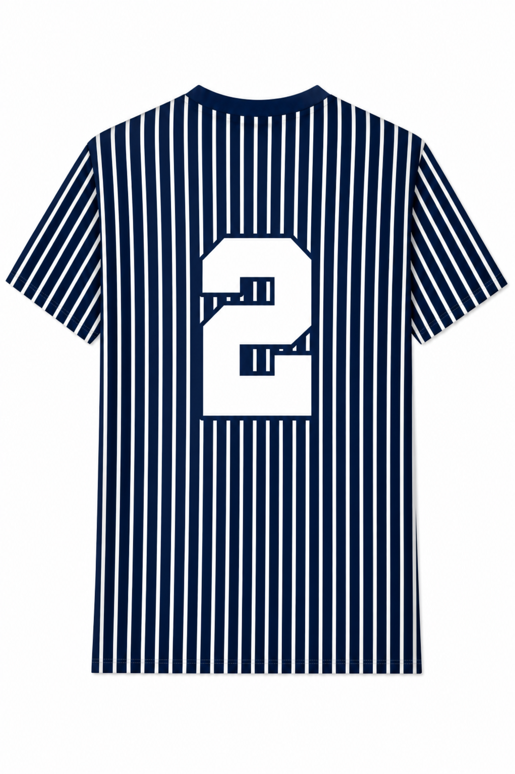 Ninth Inning Studio Logo Men's Premium Performance Tee - Navy/White Pinstripes