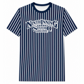 Ninth Inning Studio Logo Men's Premium Performance Tee - Navy/White Pinstripes