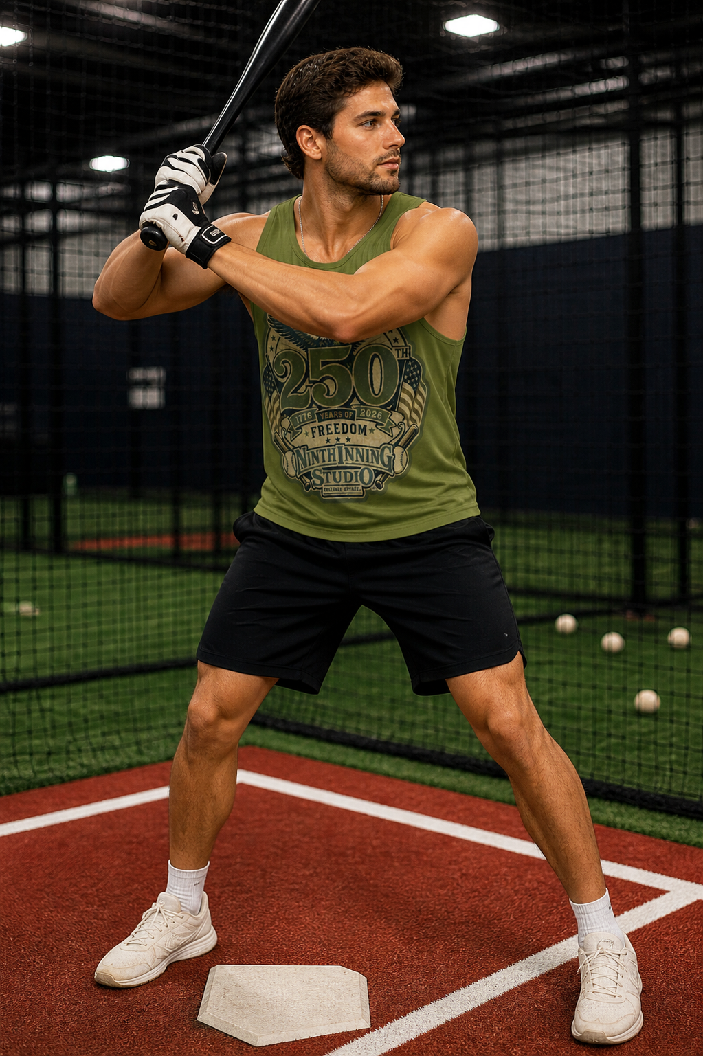 Ninth Inning Studio 250th Anniversary Men's Tank - Olive