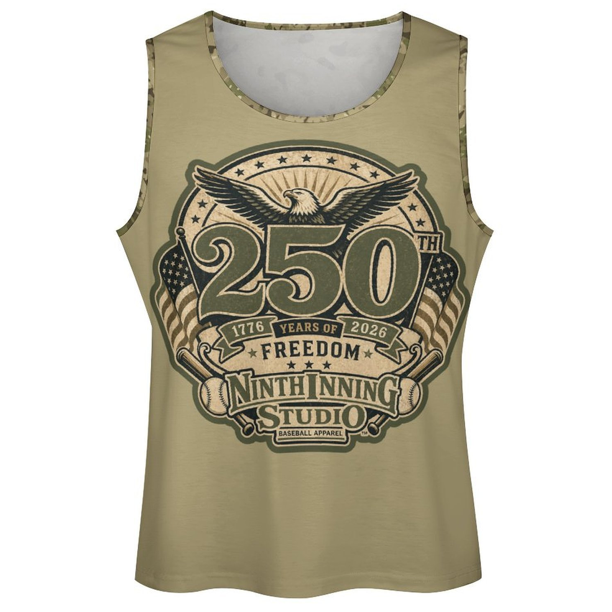Ninth Inning Studio Men's 250th Anniversary Tank Sand/OCP Camo
