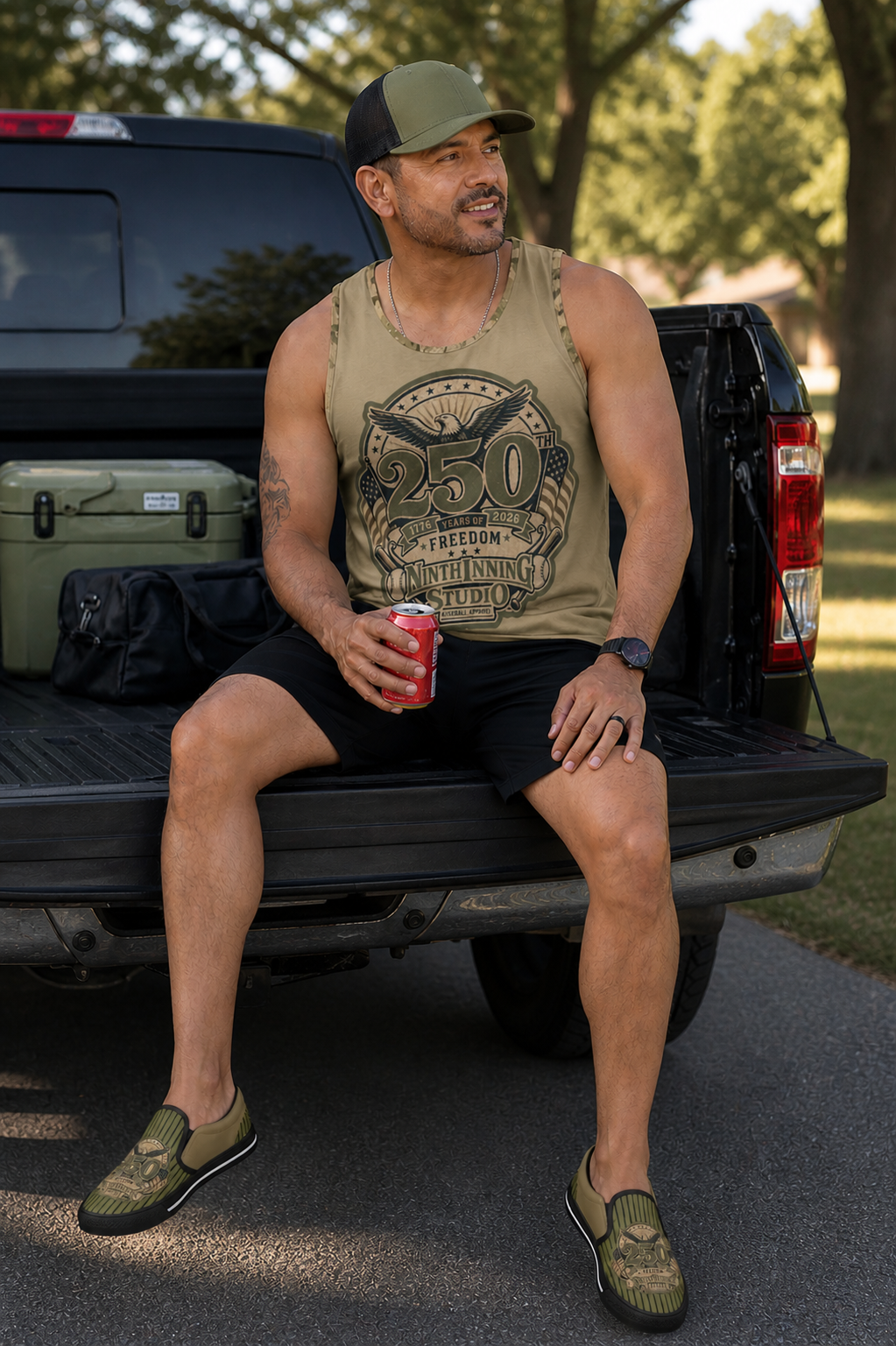 Ninth Inning Studio Men's 250th Anniversary 76 Tank - Sand/OCP Camo