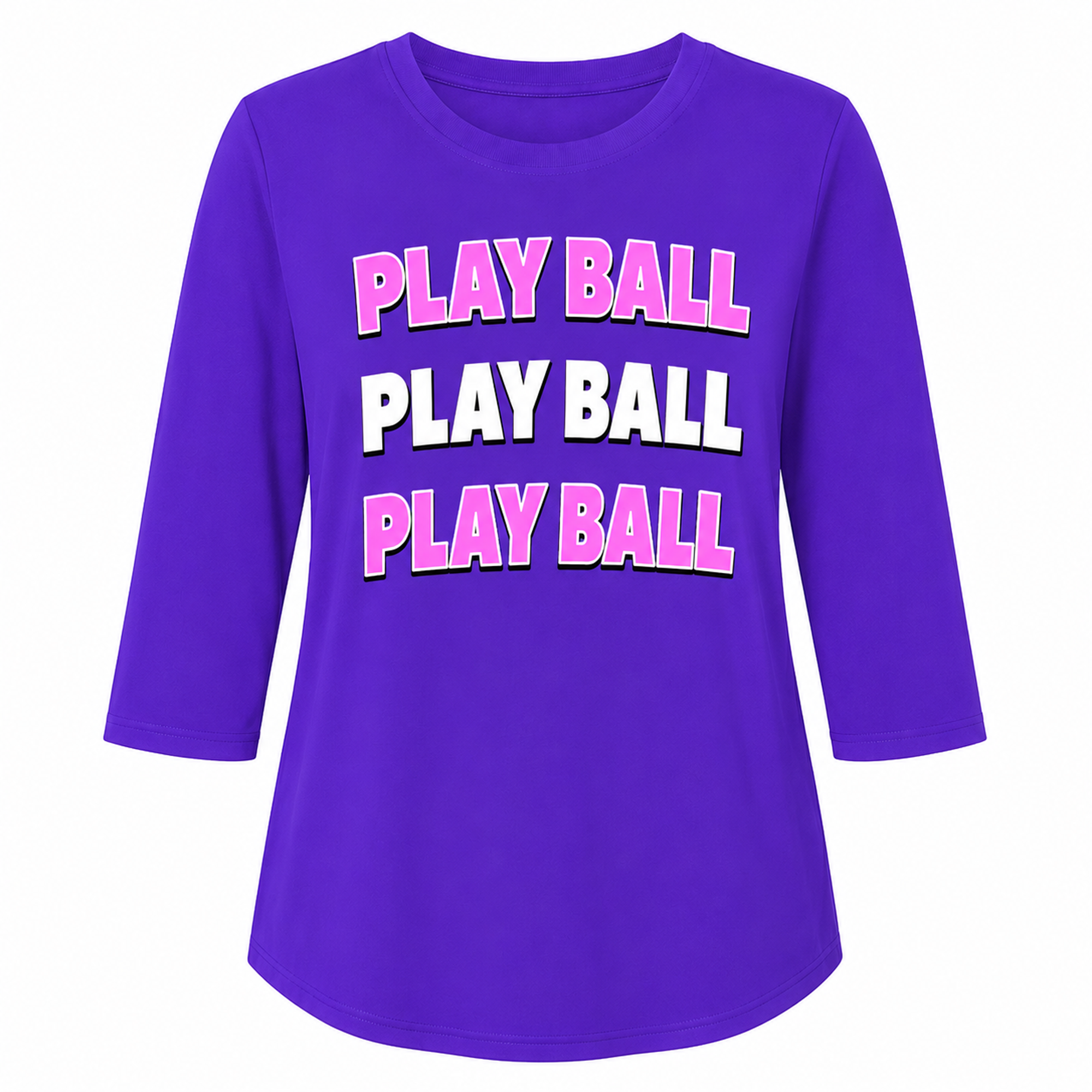 Ninth Inning Studio Play Ball Women's 3/4 Sleeve Tee