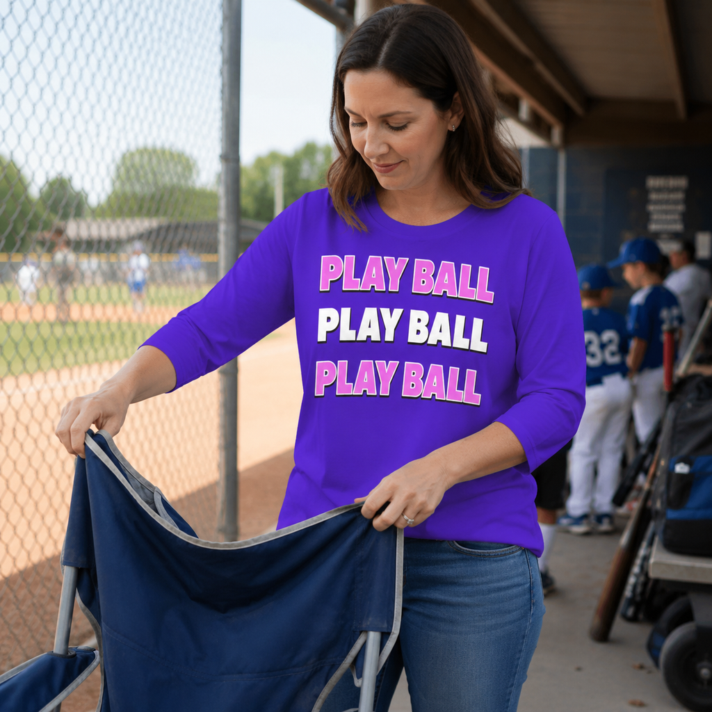 Ninth Inning Studio Play Ball Women's 1/2 Sleeve Tee