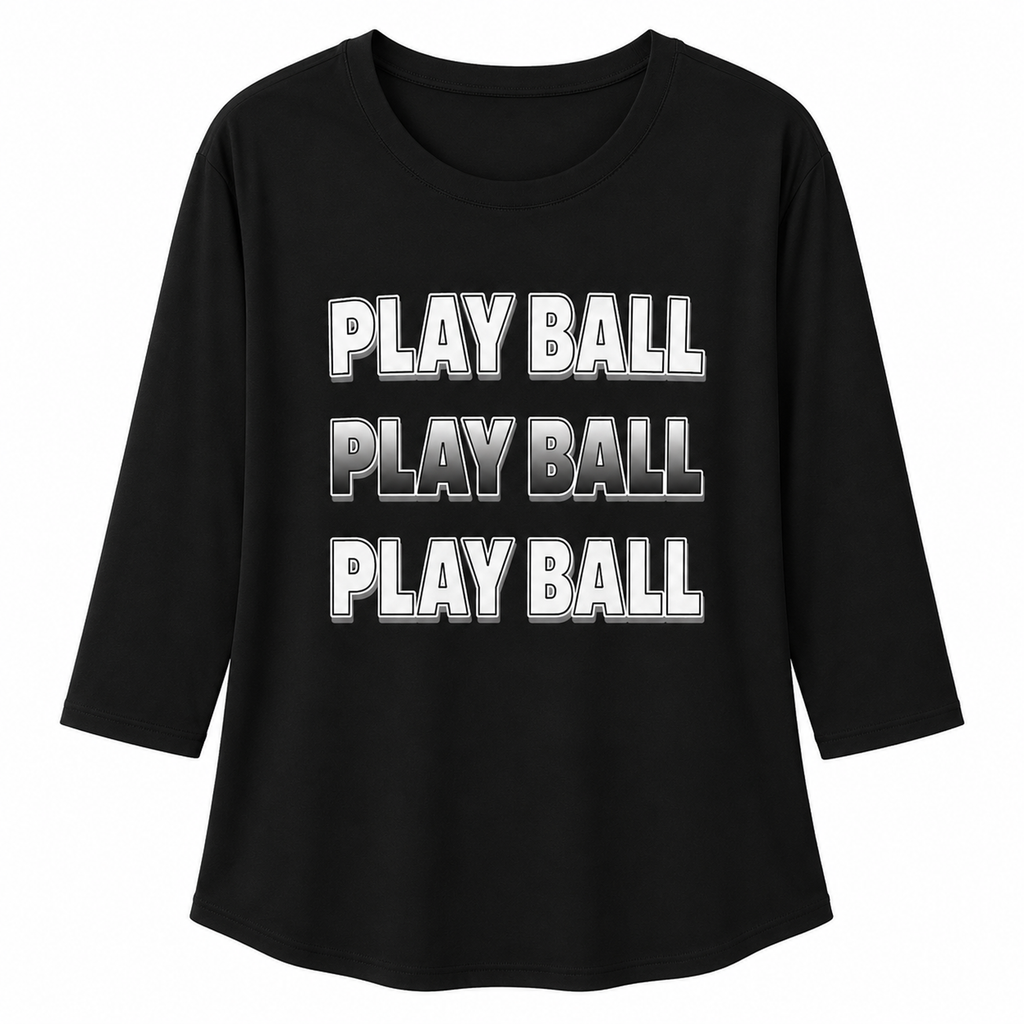 Ninth Inning Studio Play Ball Women's 1/2 Sleeve Tee