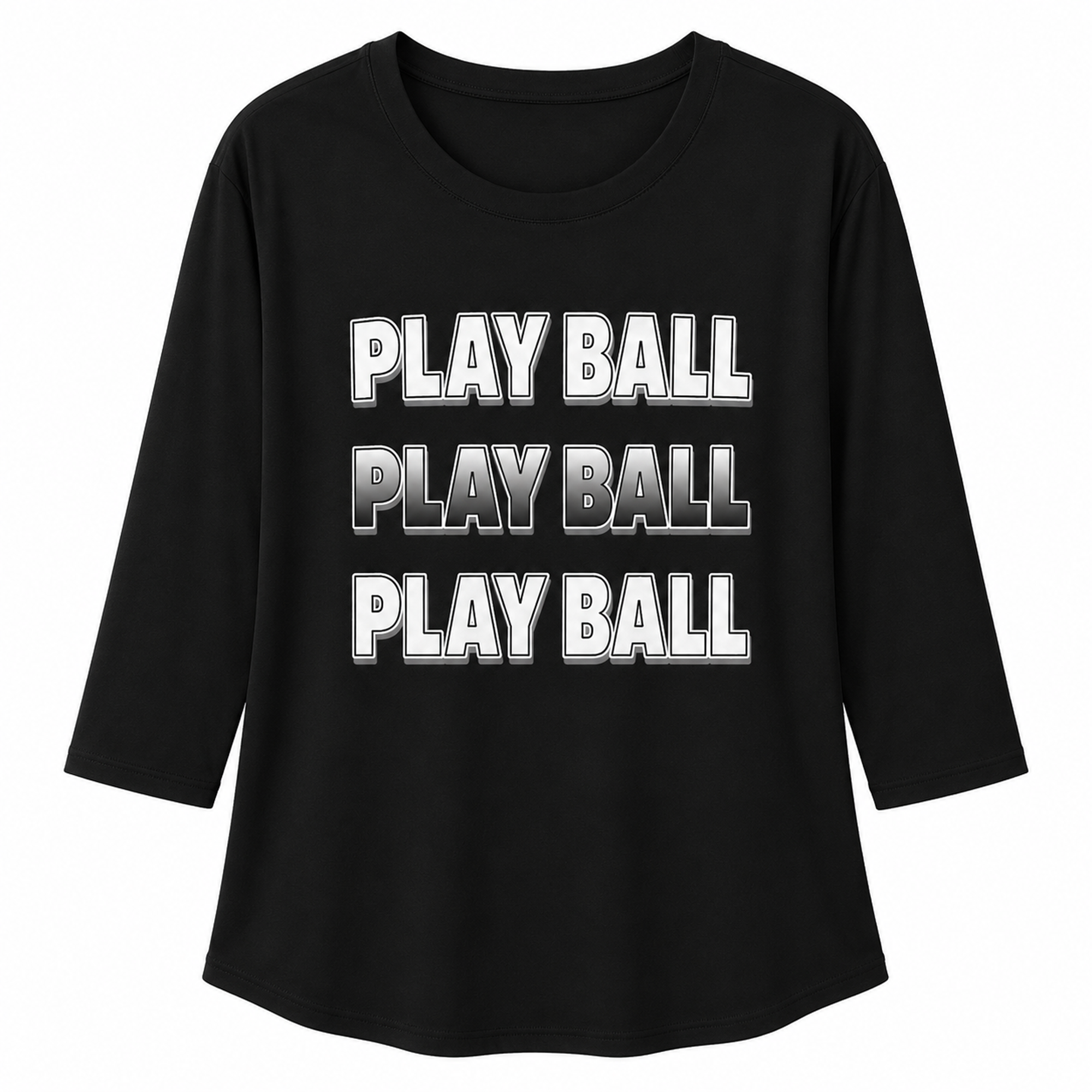 Ninth Inning Studio Play Ball Women's 3/4 Sleeve Tee