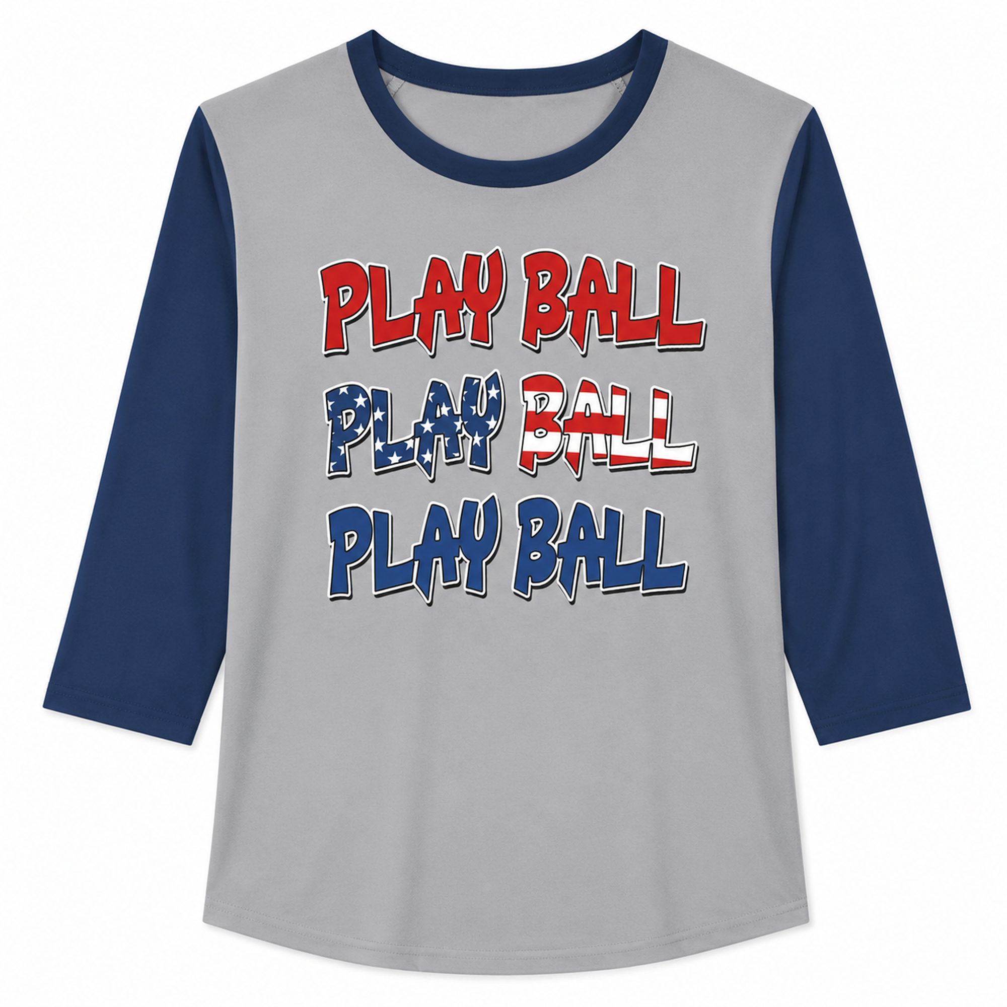 Ninth Inning Studio Play Ball Women's 3/4 Sleeve Tee