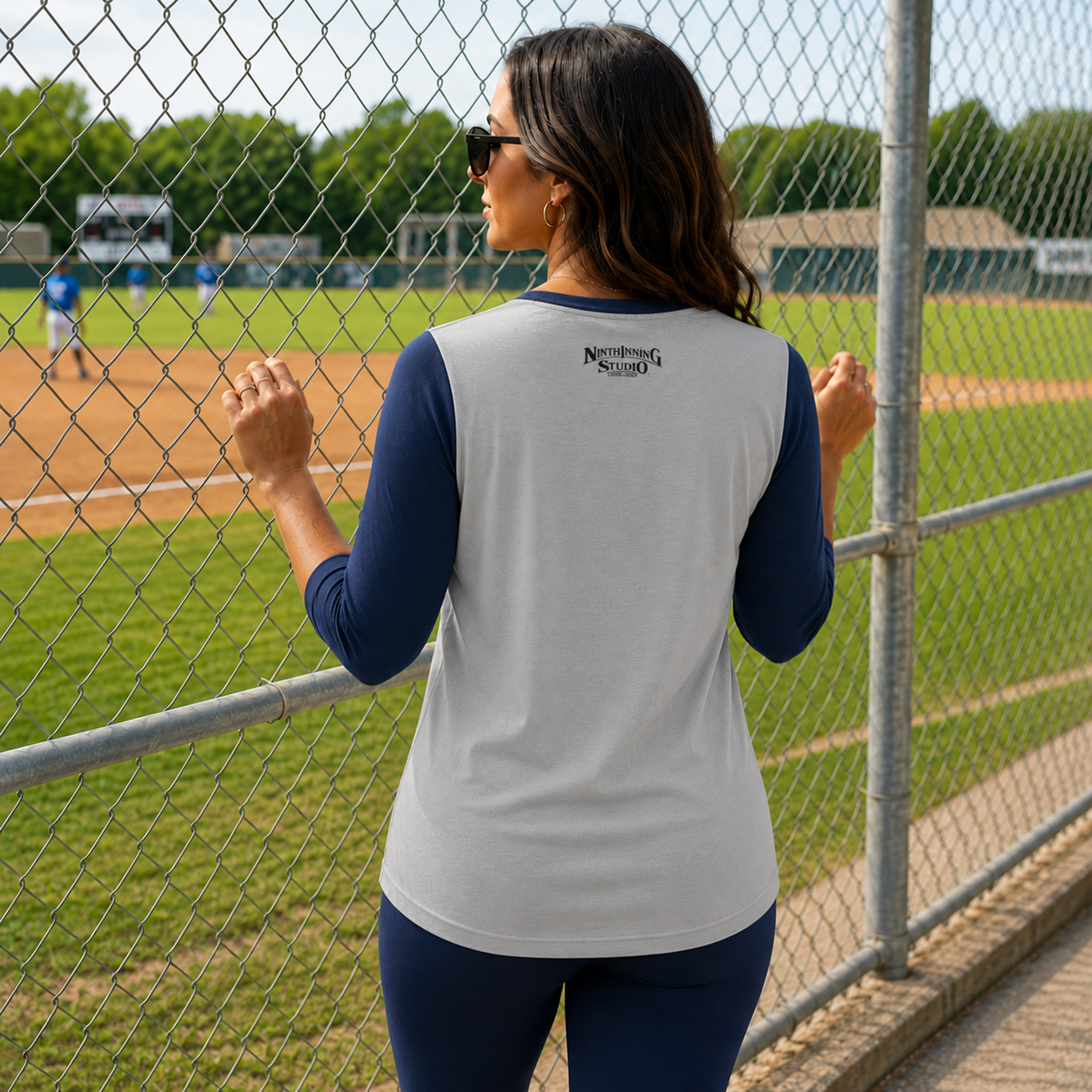 Ninth Inning Studio Play Ball Women's 1/2 Sleeve Tee