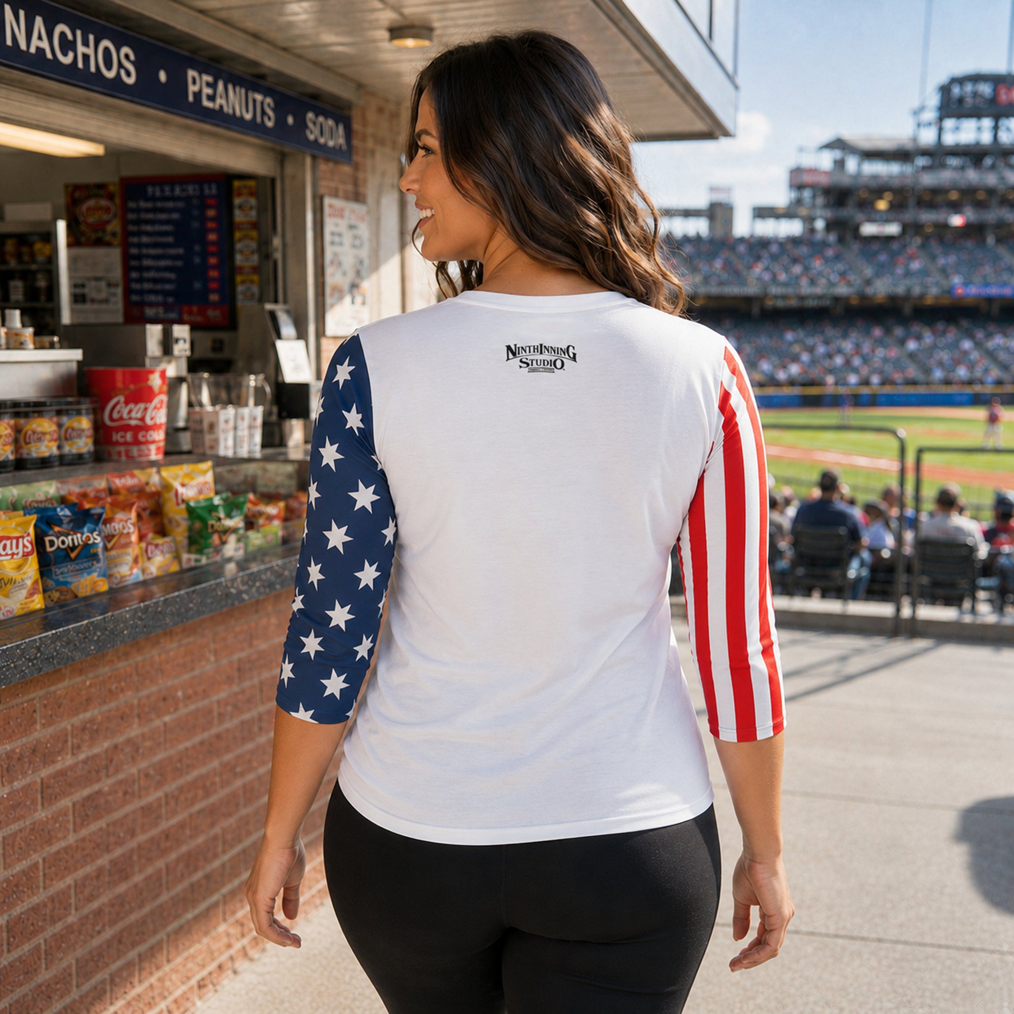 Ninth Inning Studio Play Ball Women's 3/4 Sleeve Tee