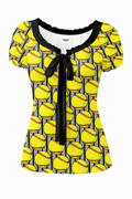 Ninth Inning Studio Women's Softball Puff Sleeve Pleated Shirt