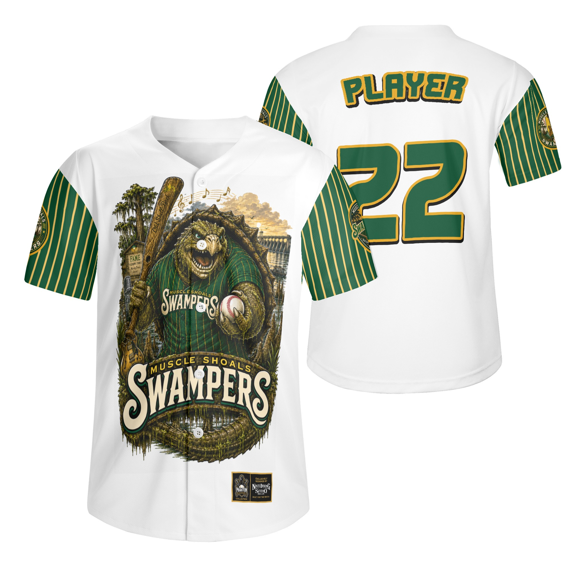 Ninth Inning Studio Muscle Shoals Swampers Mascot Baseball Jersey
