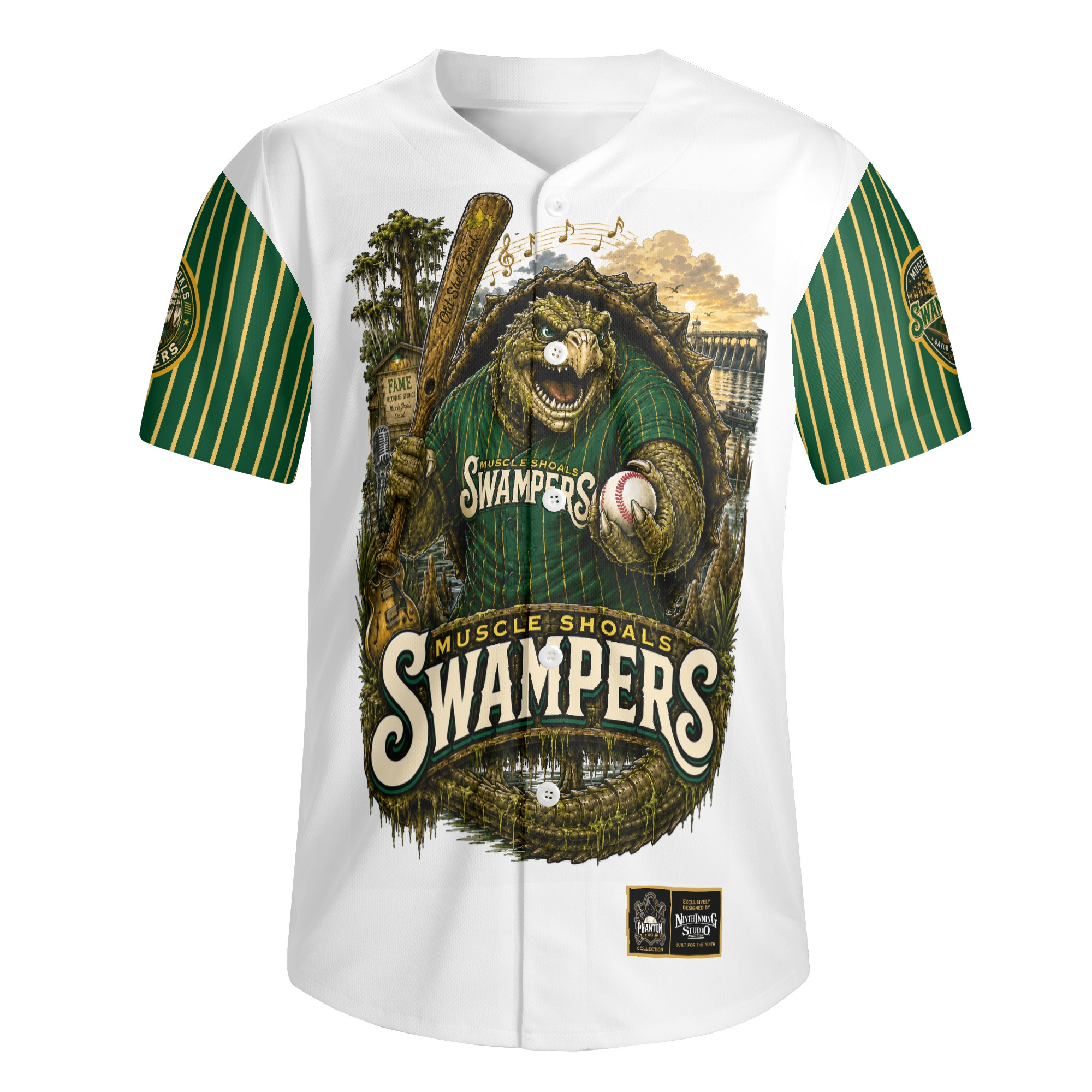 Ninth Inning Studio Muscle Shoals Swampers Mascot Baseball Jersey